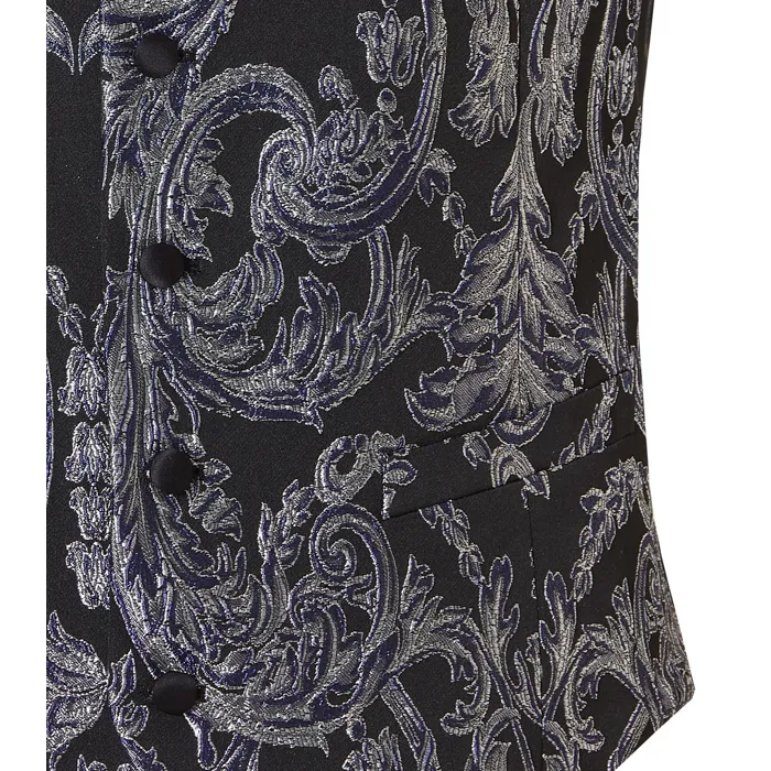 Henk ter Horst Gilet in jacquard con motivo barocco Argento