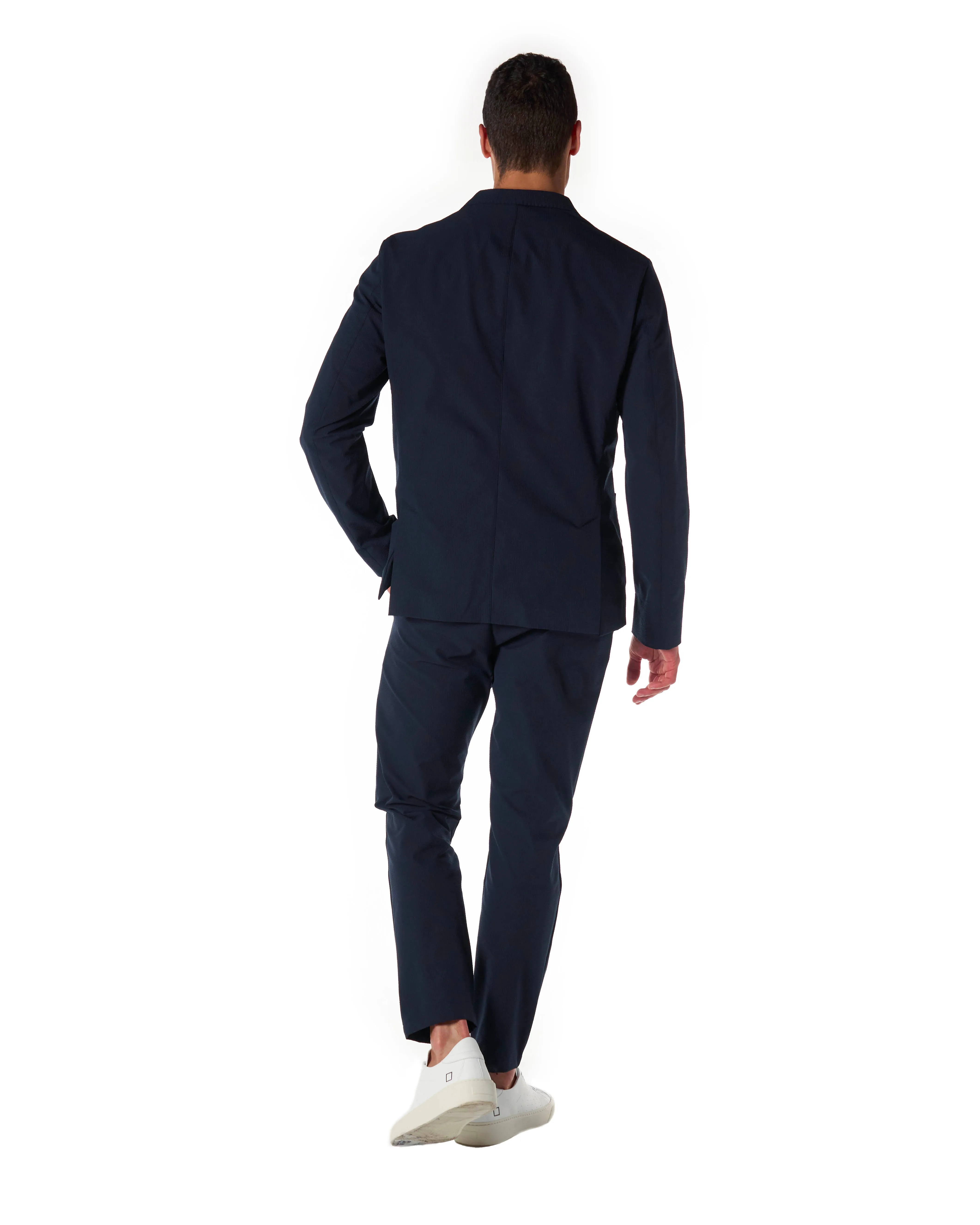 HERNO Giacca laminar seersuker color blu