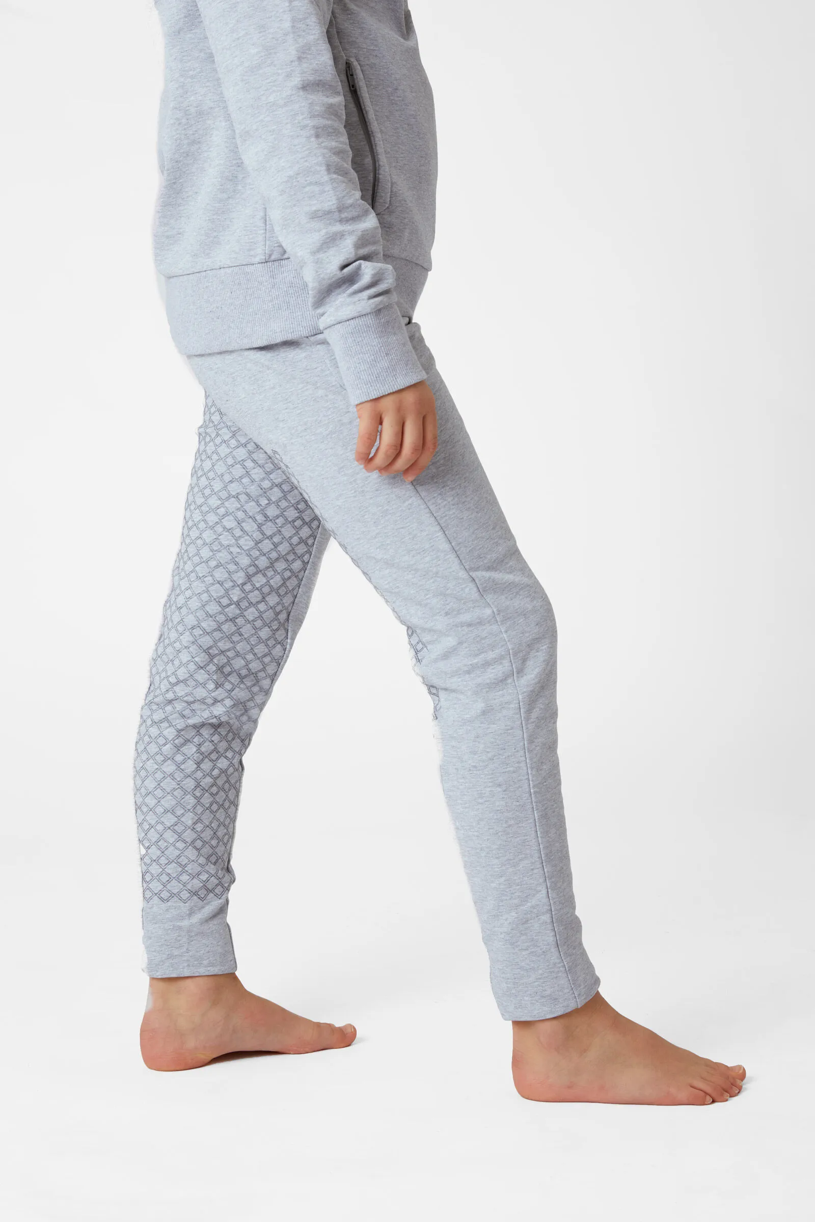 Horze Emmie Leggins da equitazione in cotone biologico con full seat in silicone da bambino