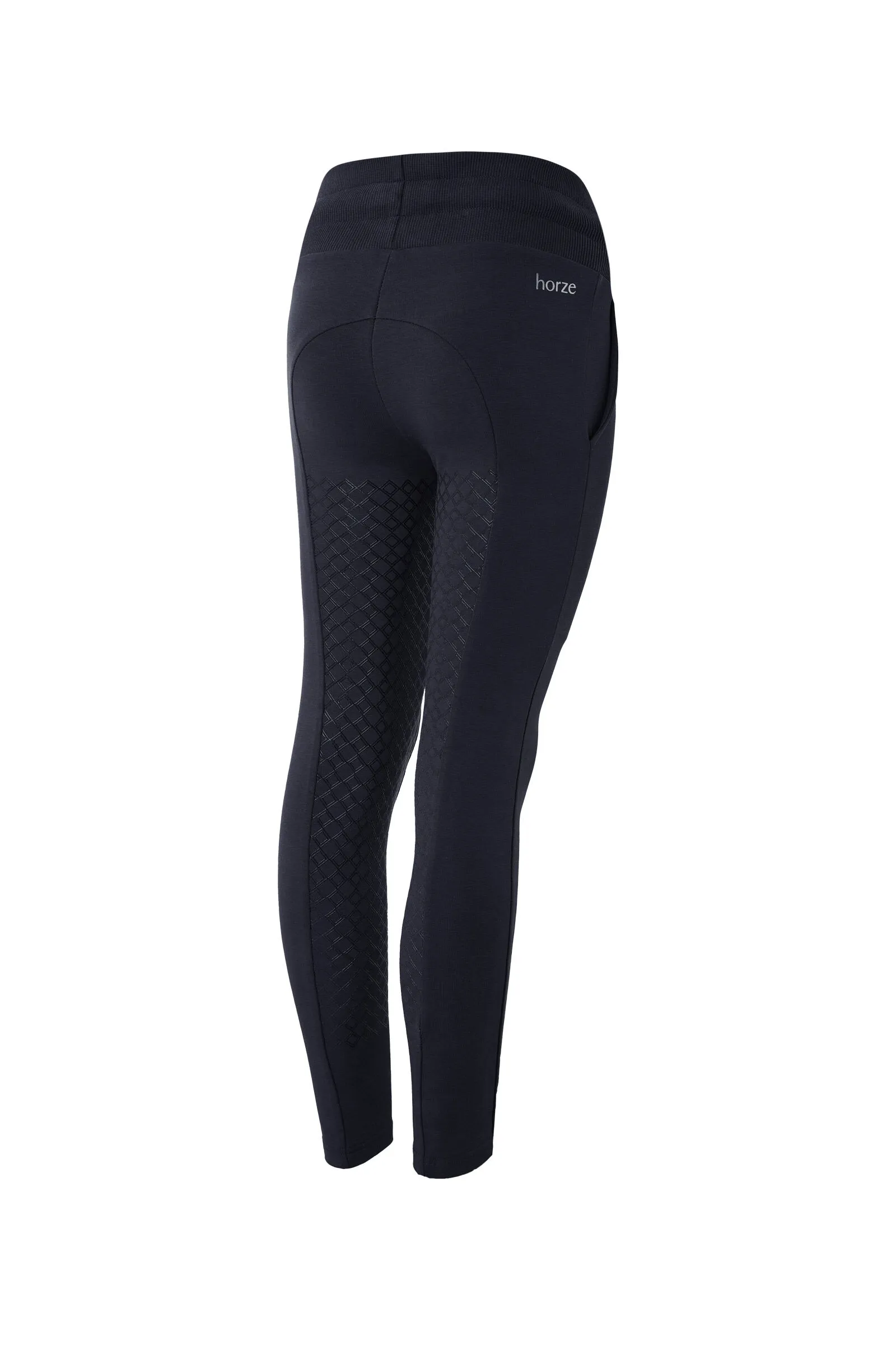 Horze Emmie Leggins da equitazione in cotone biologico con full seat in silicone da bambino