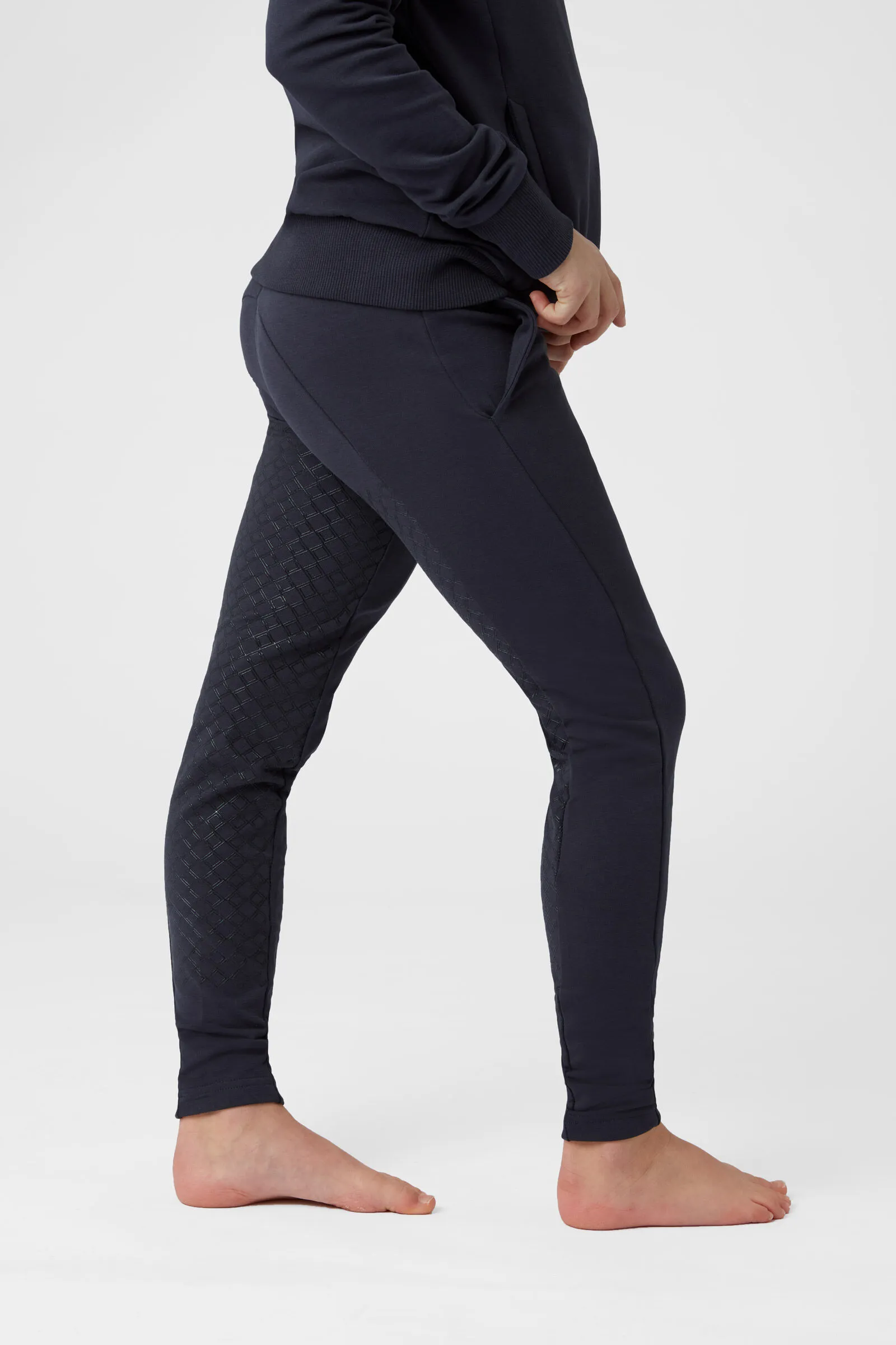 Horze Emmie Leggins da equitazione in cotone biologico con full seat in silicone da bambino