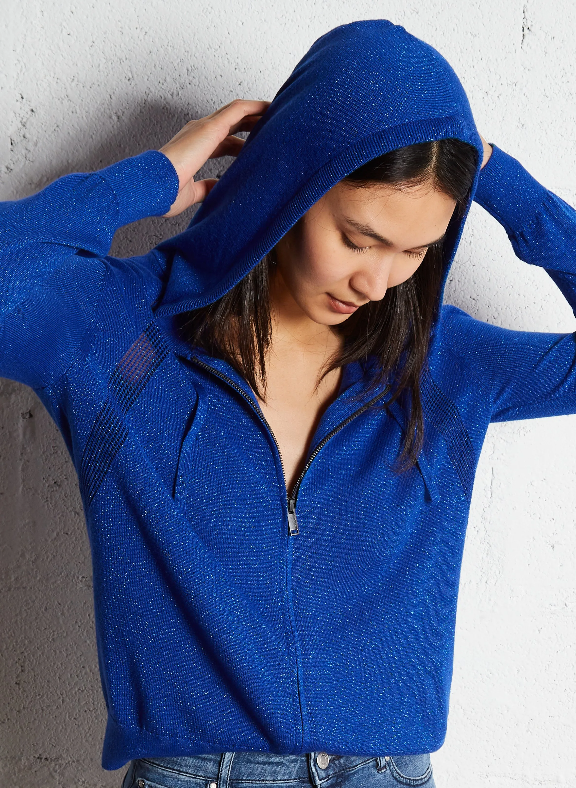  IKKS   Gilet diritto con cappuccio | Blu