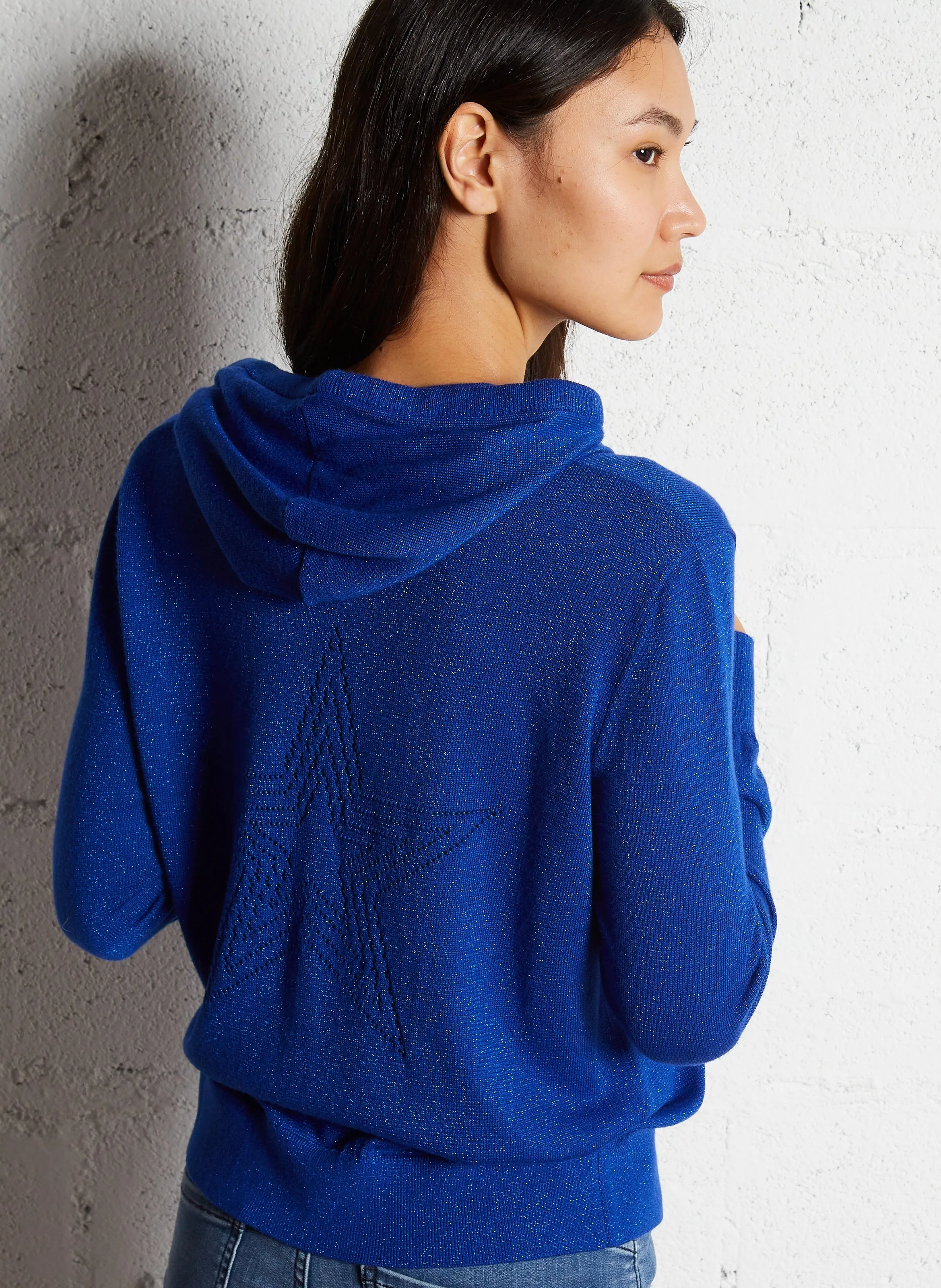  IKKS   Gilet diritto con cappuccio | Blu