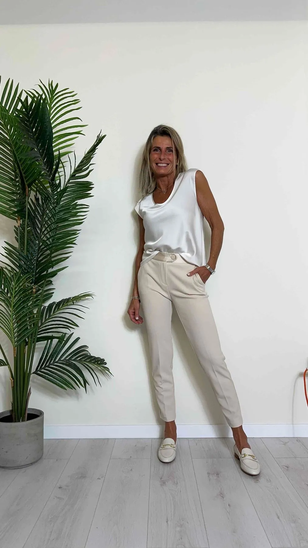IMPERIAL - PVN2HAWSS24 - PANTALONE IN CREPE A SIGARETTA CON PROFILI RASO