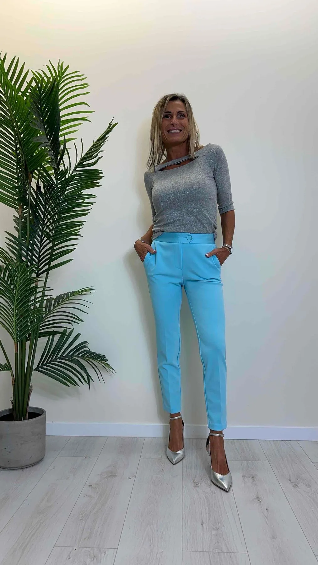 IMPERIAL - PVN2HAWSS24 - PANTALONE IN CREPE A SIGARETTA CON PROFILI RASO
