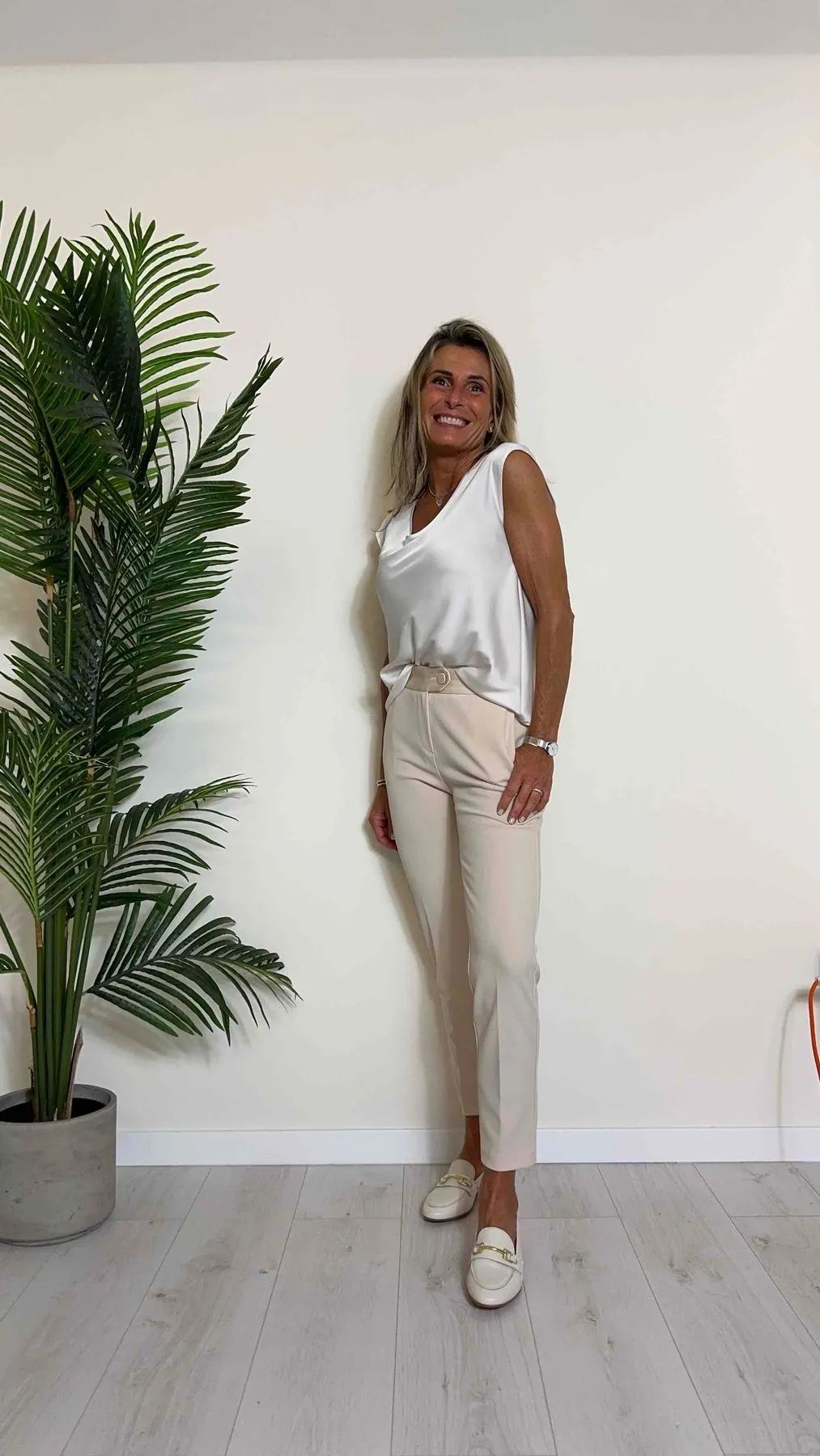IMPERIAL - PVN2HAWSS24 - PANTALONE IN CREPE A SIGARETTA CON PROFILI RASO