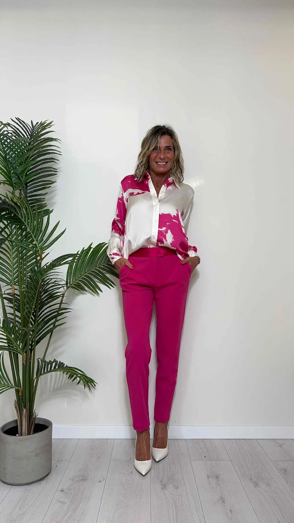 IMPERIAL - PVN2HAWSS24 - PANTALONE IN CREPE A SIGARETTA CON PROFILI RASO