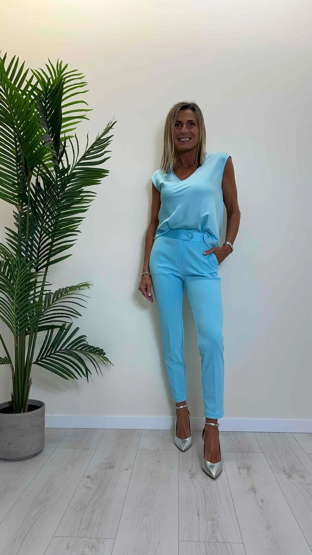 IMPERIAL - PVN2HAWSS24 - PANTALONE IN CREPE A SIGARETTA CON PROFILI RASO