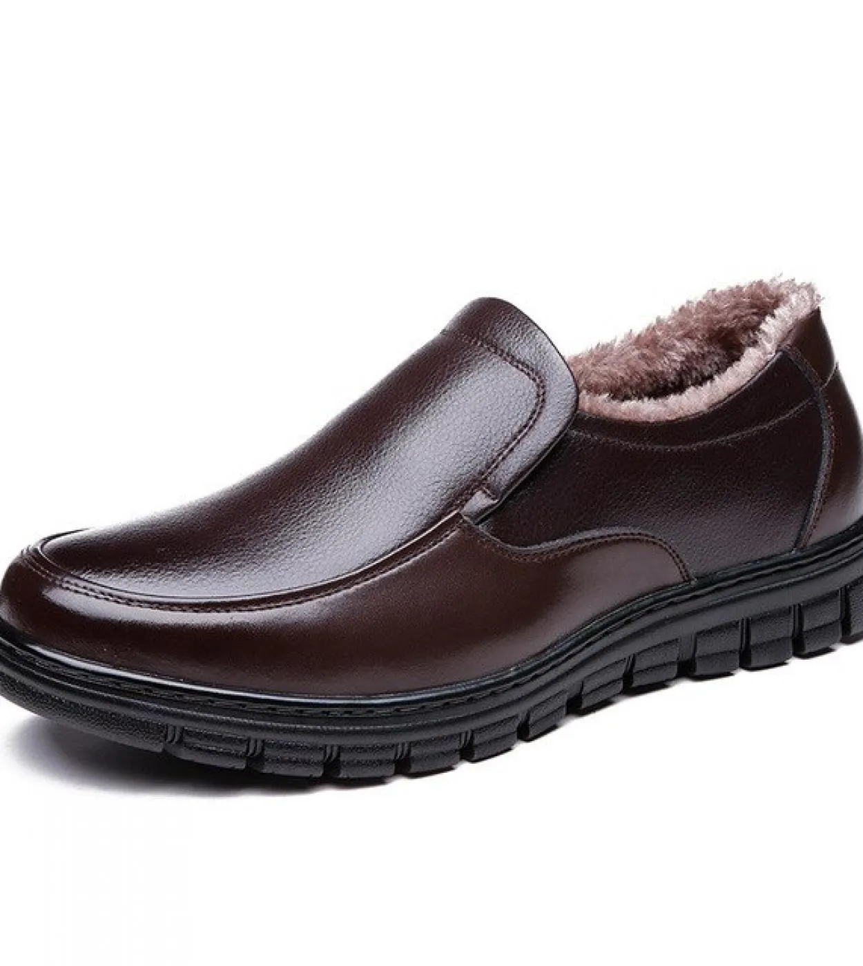 Inverno Nuove scarpe casual in pelliccia calda Scarpe casual in pelle da uomo Scarpe antiscivolo con suola spessa Moda uomo Scar