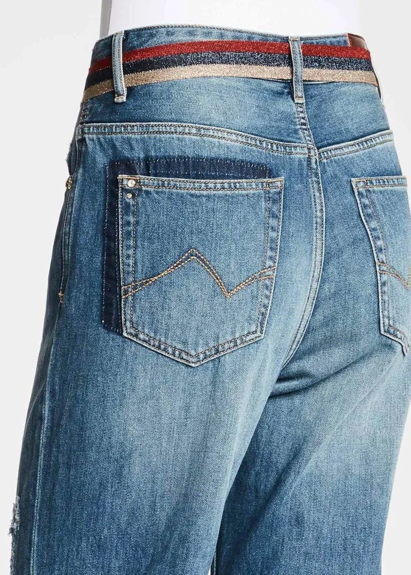 Jeans con cintura a fiocco