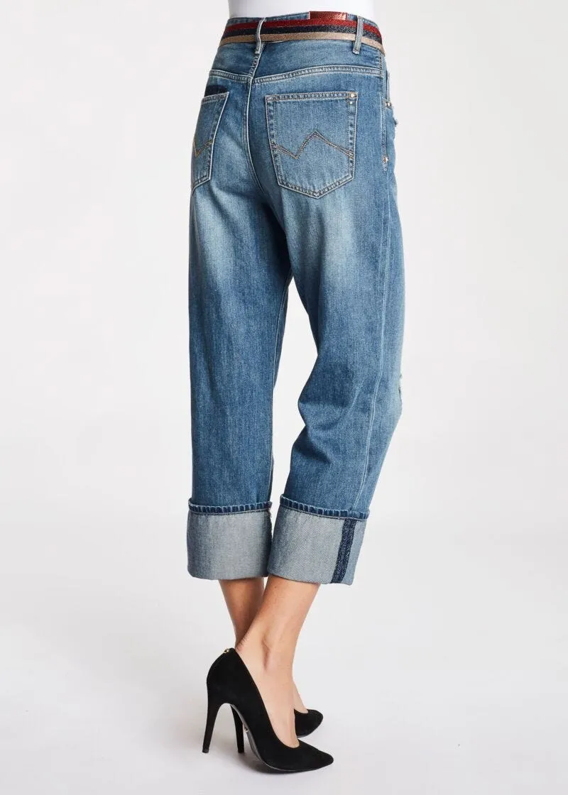 Jeans con cintura a fiocco