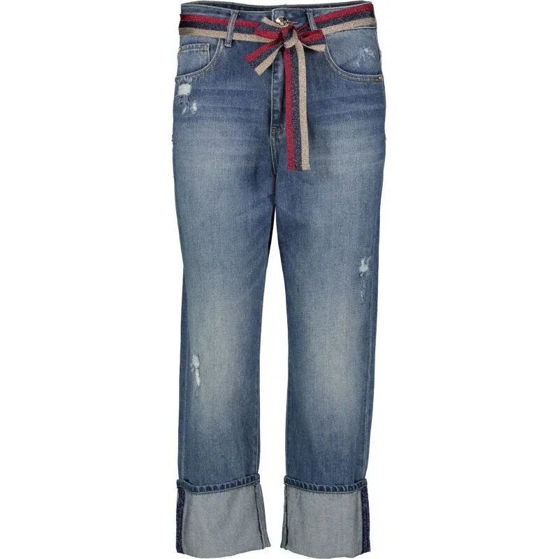 Jeans con cintura a fiocco