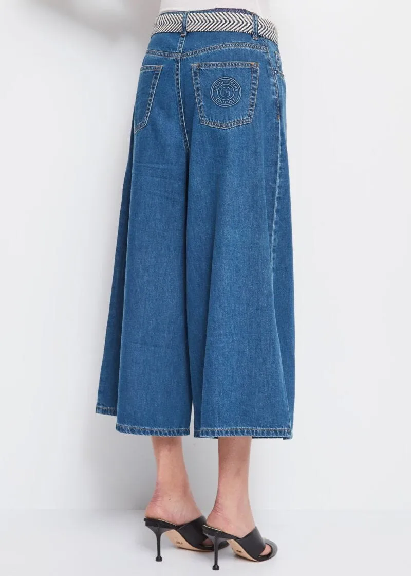 Jeans wide leg con cintura