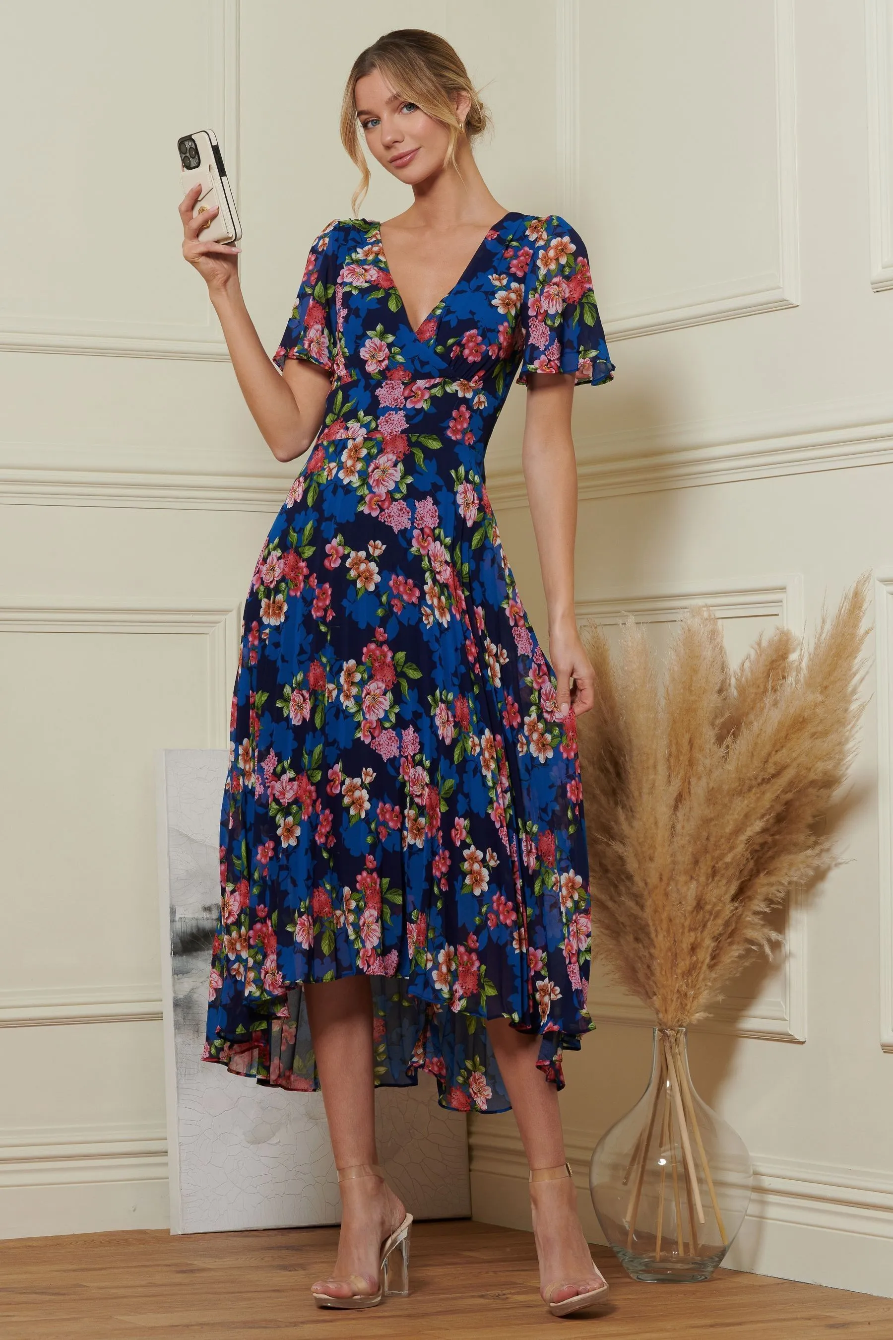 Jolie Moi A pieghe - Abito maxi asimmetrico in chiffon