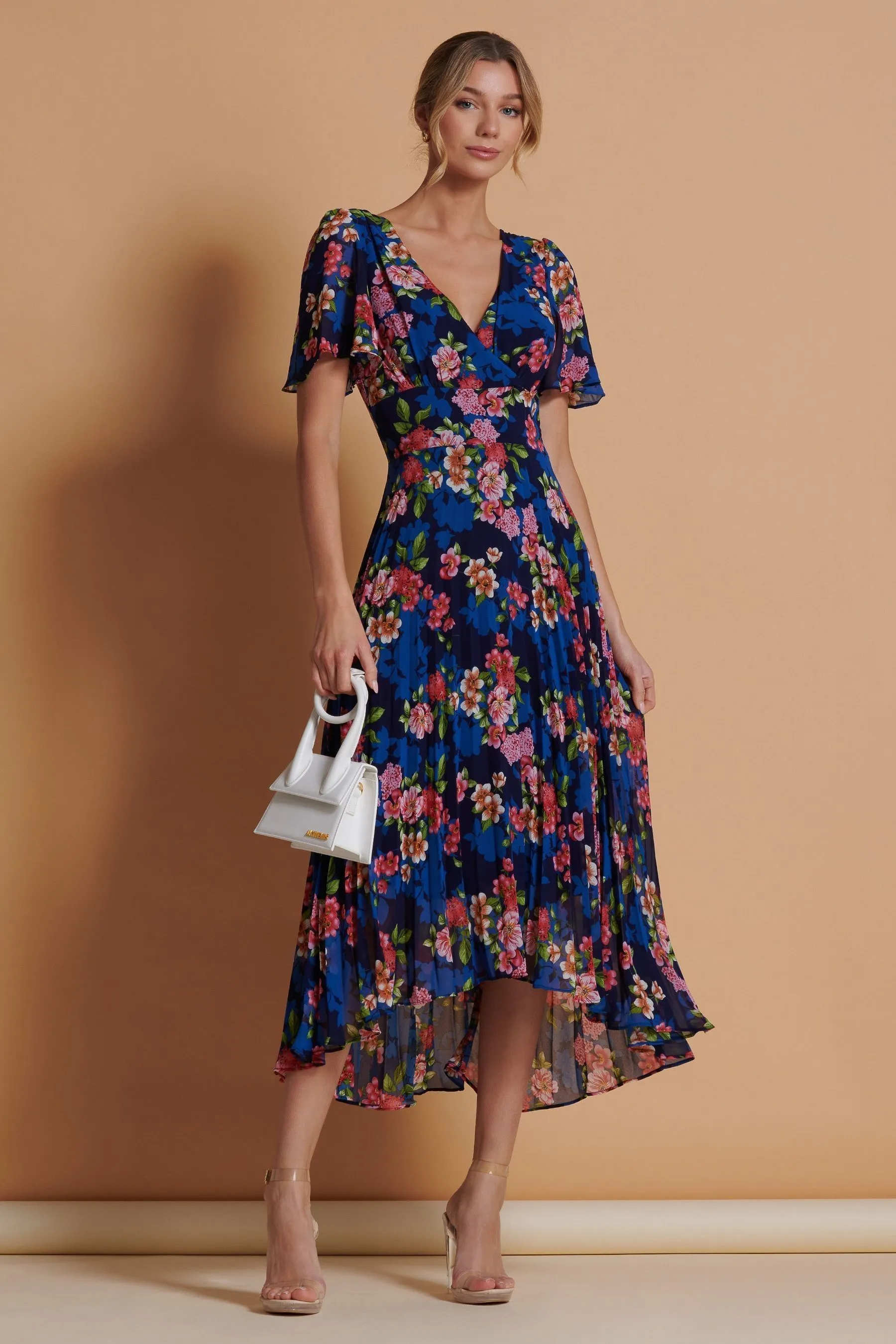 Jolie Moi A pieghe - Abito maxi asimmetrico in chiffon