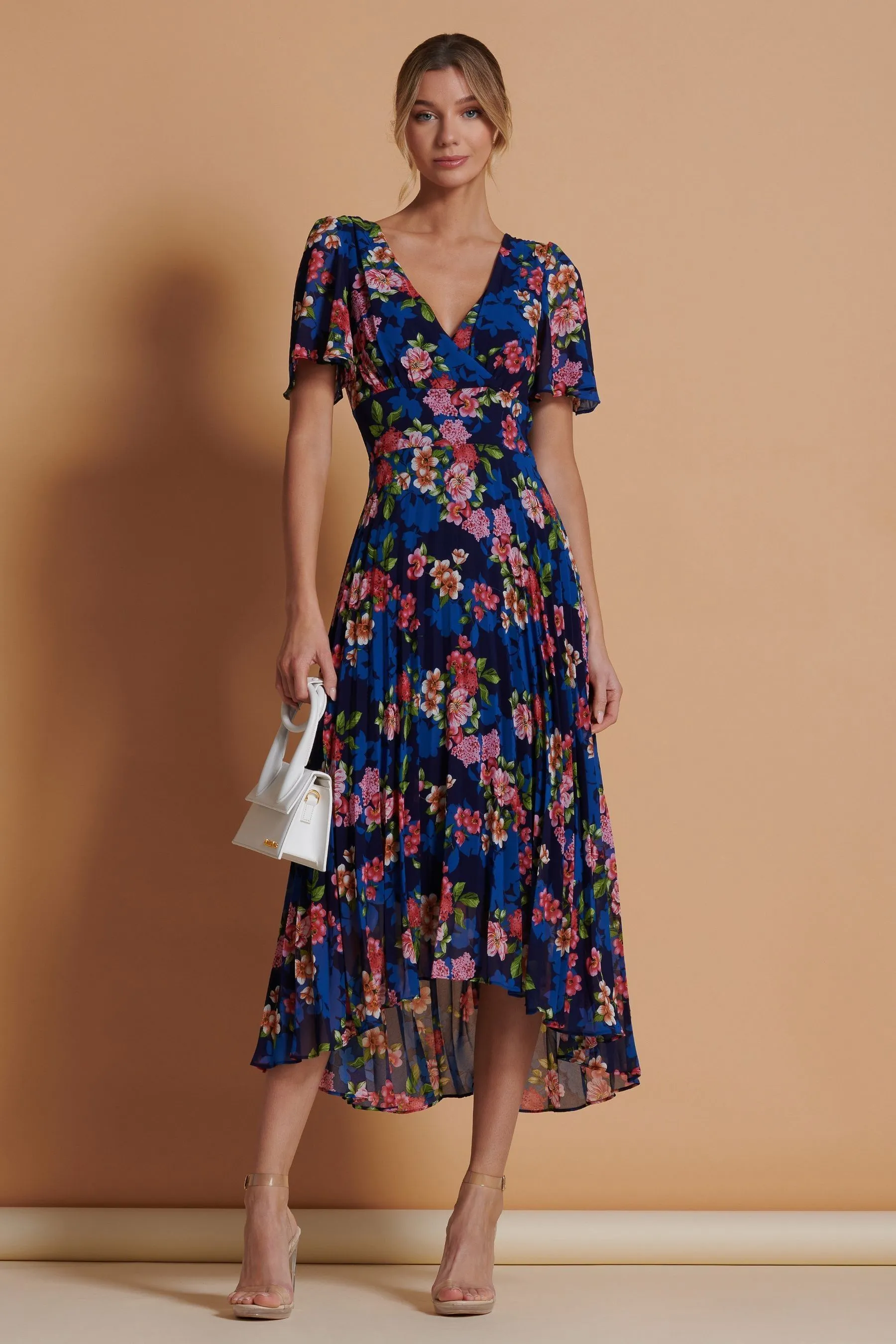 Jolie Moi A pieghe - Abito maxi asimmetrico in chiffon