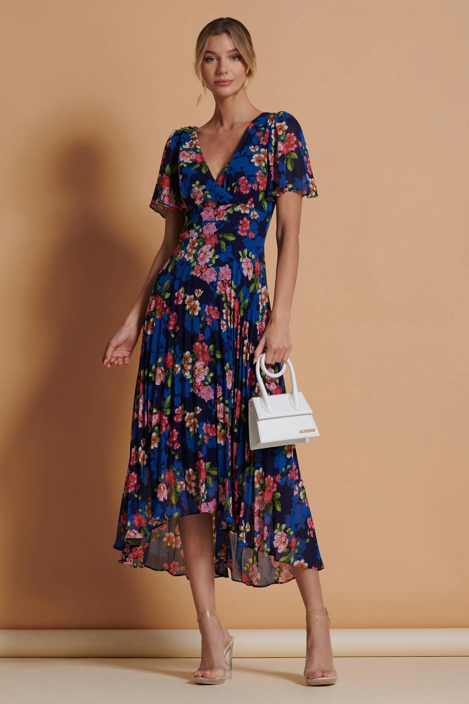 Jolie Moi A pieghe - Abito maxi asimmetrico in chiffon