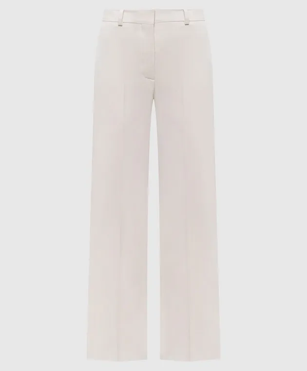 JOSEPH Pantaloni a zampa di lana beige JP001637
