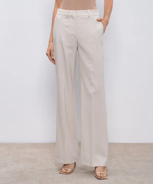 JOSEPH Pantaloni a zampa di lana beige JP001637