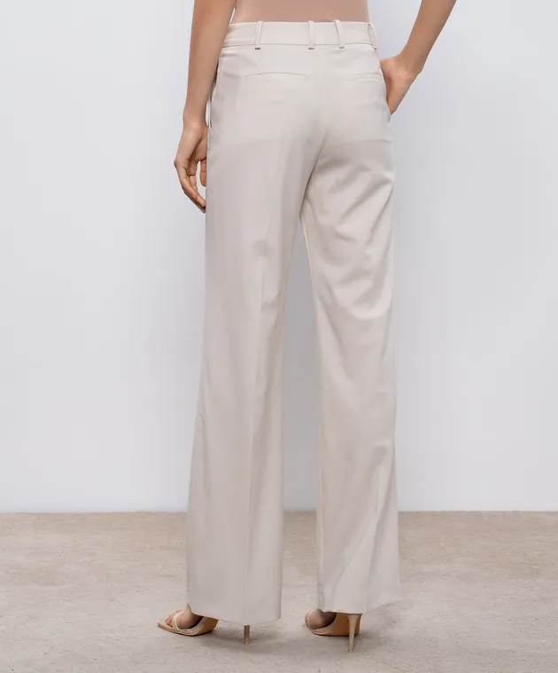 JOSEPH Pantaloni a zampa di lana beige JP001637