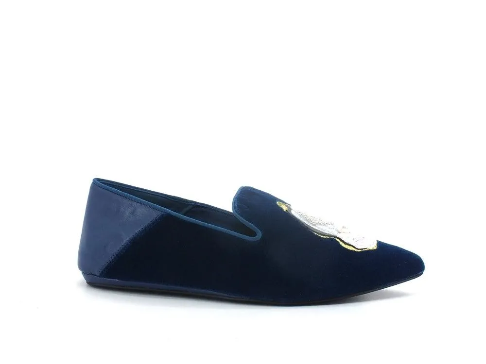 KURT GEIGER Junkfort Loafer Mocassino Velluto Blue 8492780609