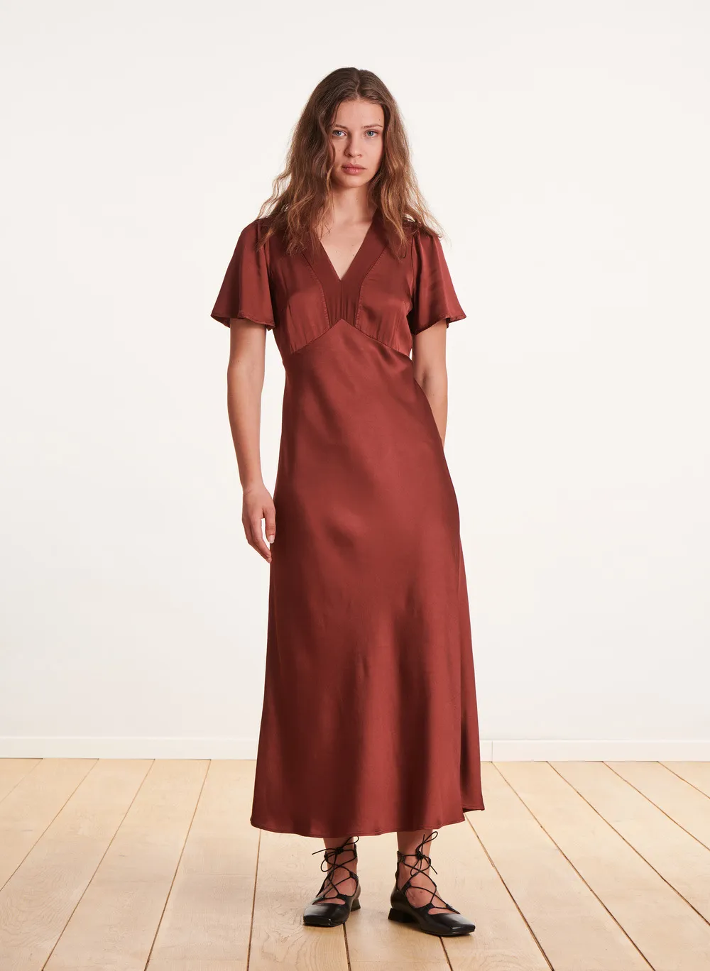  LA FEE MARABOUTEE   Abito lungo con scollo a V | Rosso