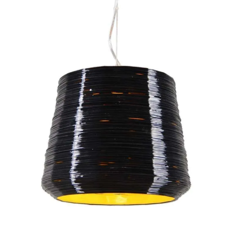 Lampada a sospensione 'Como 38' moderna nera/plastica - adatta per LED / interna
