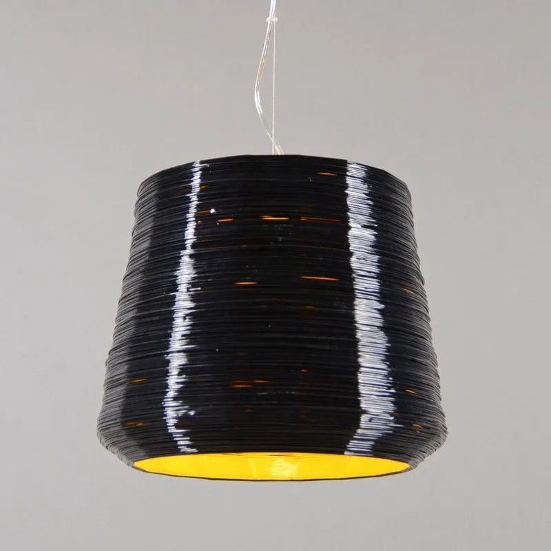 Lampada a sospensione 'Como 38' moderna nera/plastica - adatta per LED / interna