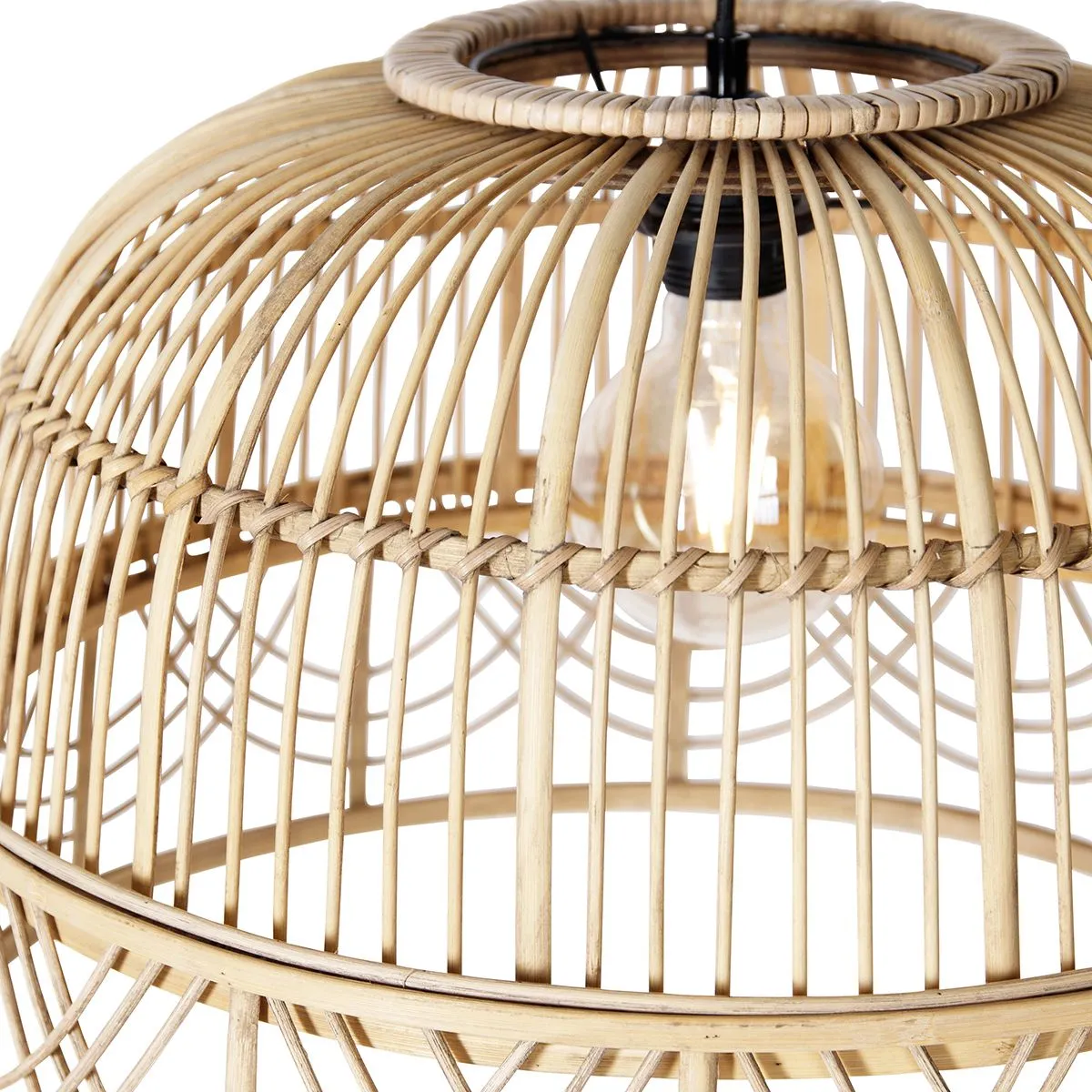 Lampada a sospensione intelligente in rattan 49 cm incl. WiFi G95 - Michelle
