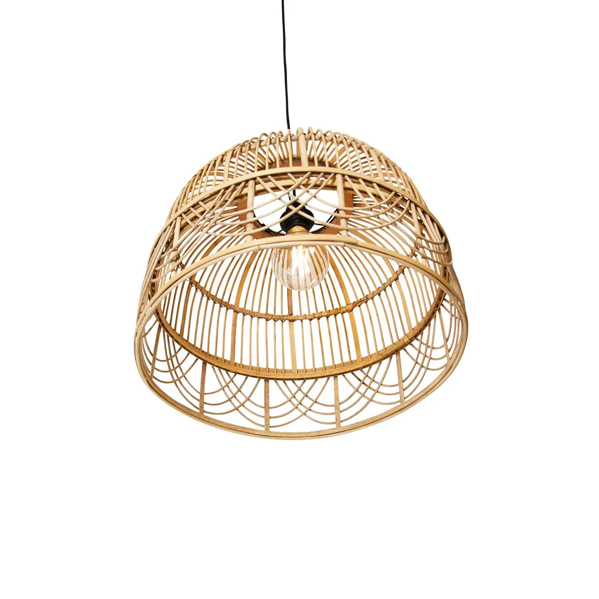 Lampada a sospensione intelligente in rattan 49 cm incl. WiFi G95 - Michelle