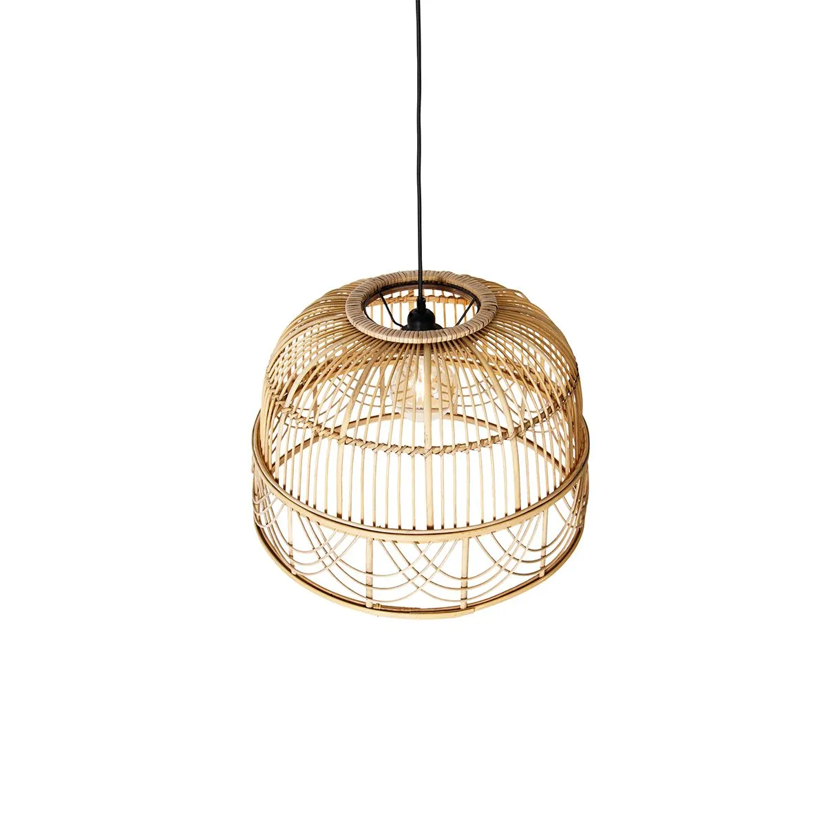 Lampada a sospensione intelligente in rattan 49 cm incl. WiFi G95 - Michelle