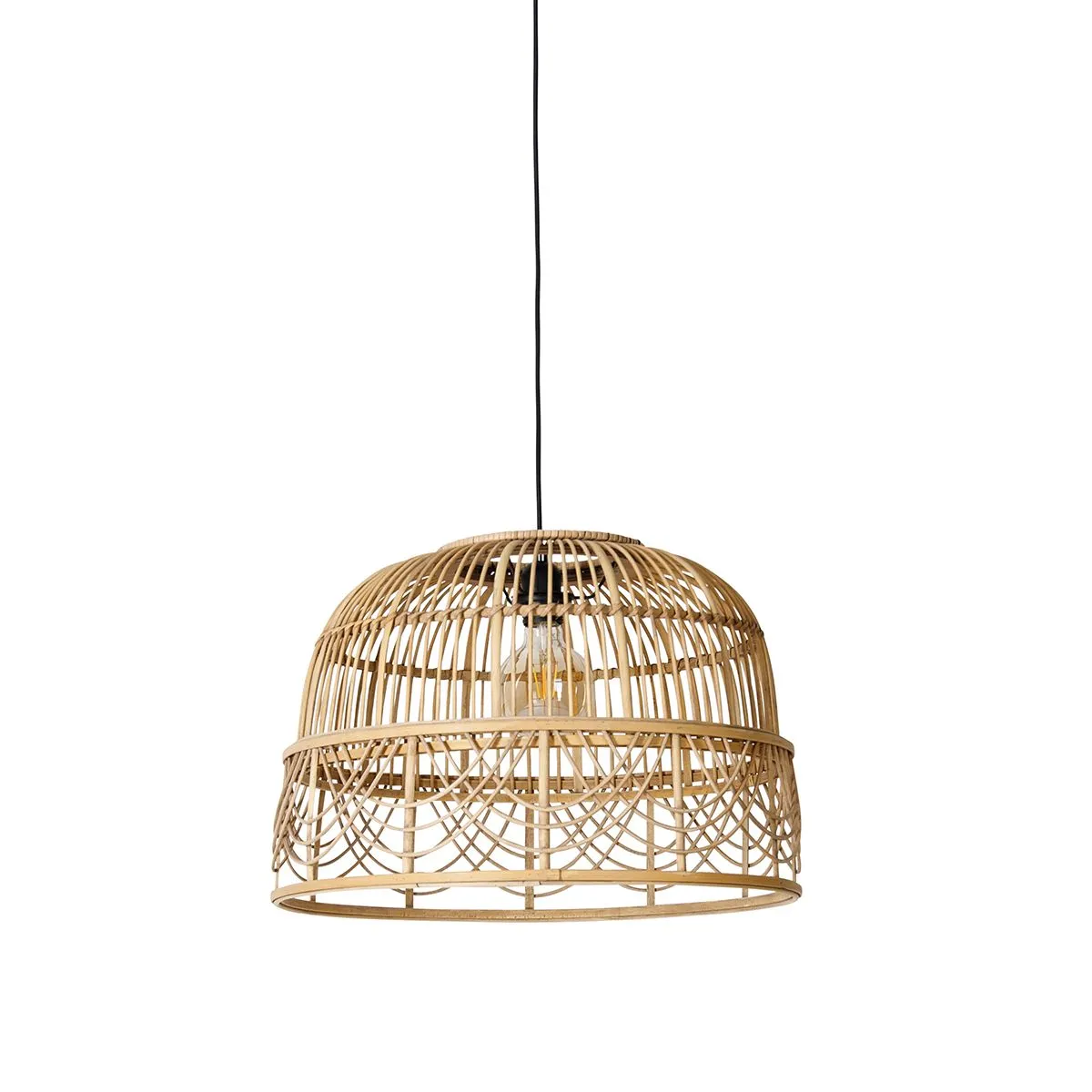 Lampada a sospensione intelligente in rattan 49 cm incl. WiFi G95 - Michelle