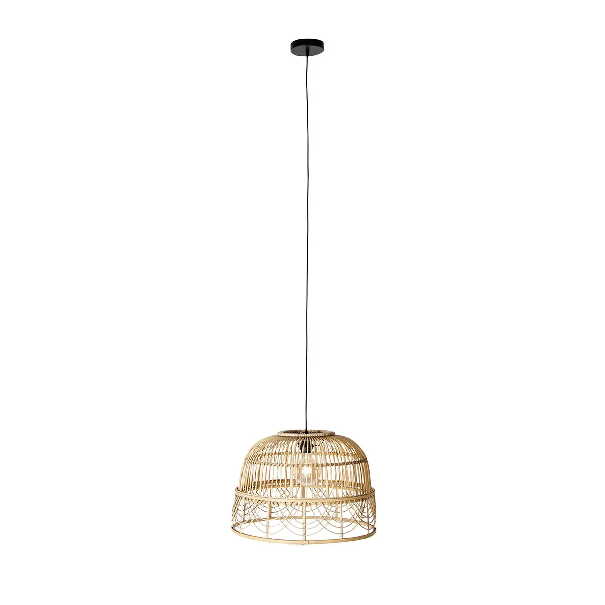 Lampada a sospensione intelligente in rattan 49 cm incl. WiFi G95 - Michelle