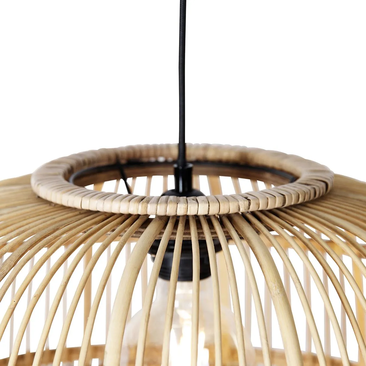 Lampada a sospensione intelligente in rattan 49 cm incl. WiFi G95 - Michelle