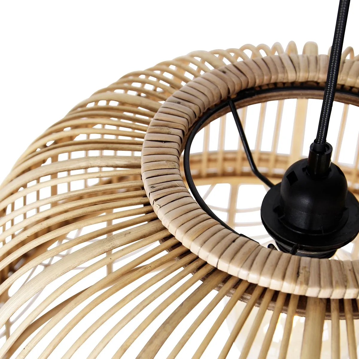 Lampada a sospensione intelligente in rattan 49 cm incl. WiFi G95 - Michelle