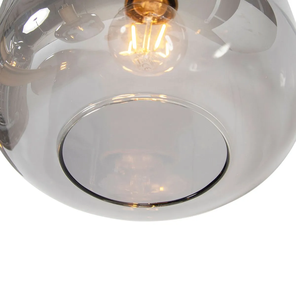 Lampada a sospensione intelligente nero con oro con vetro fumé inclusi 5 WiFi A60 - Zuzanna