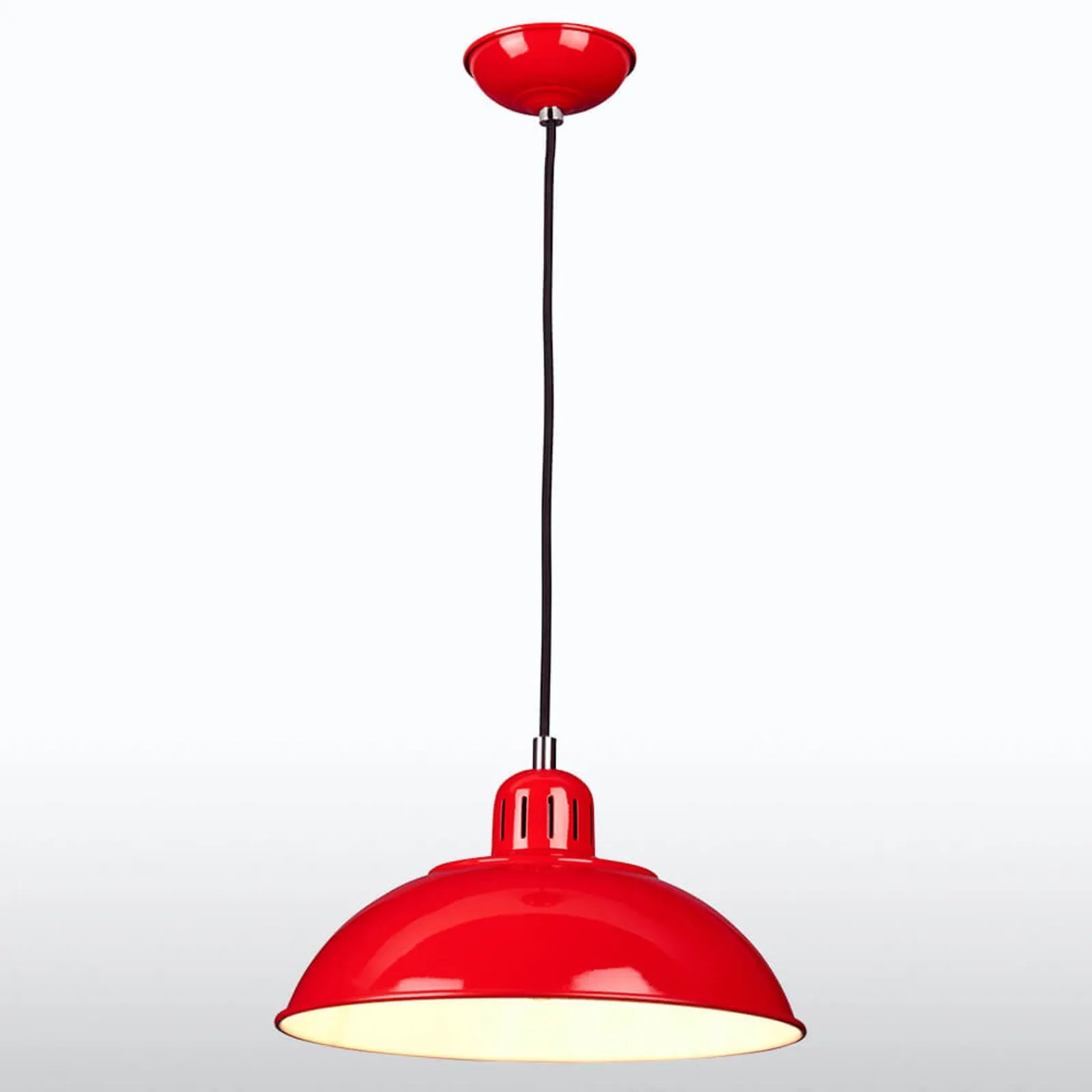 Lampada a sospensione rossa Franklin stile retrò