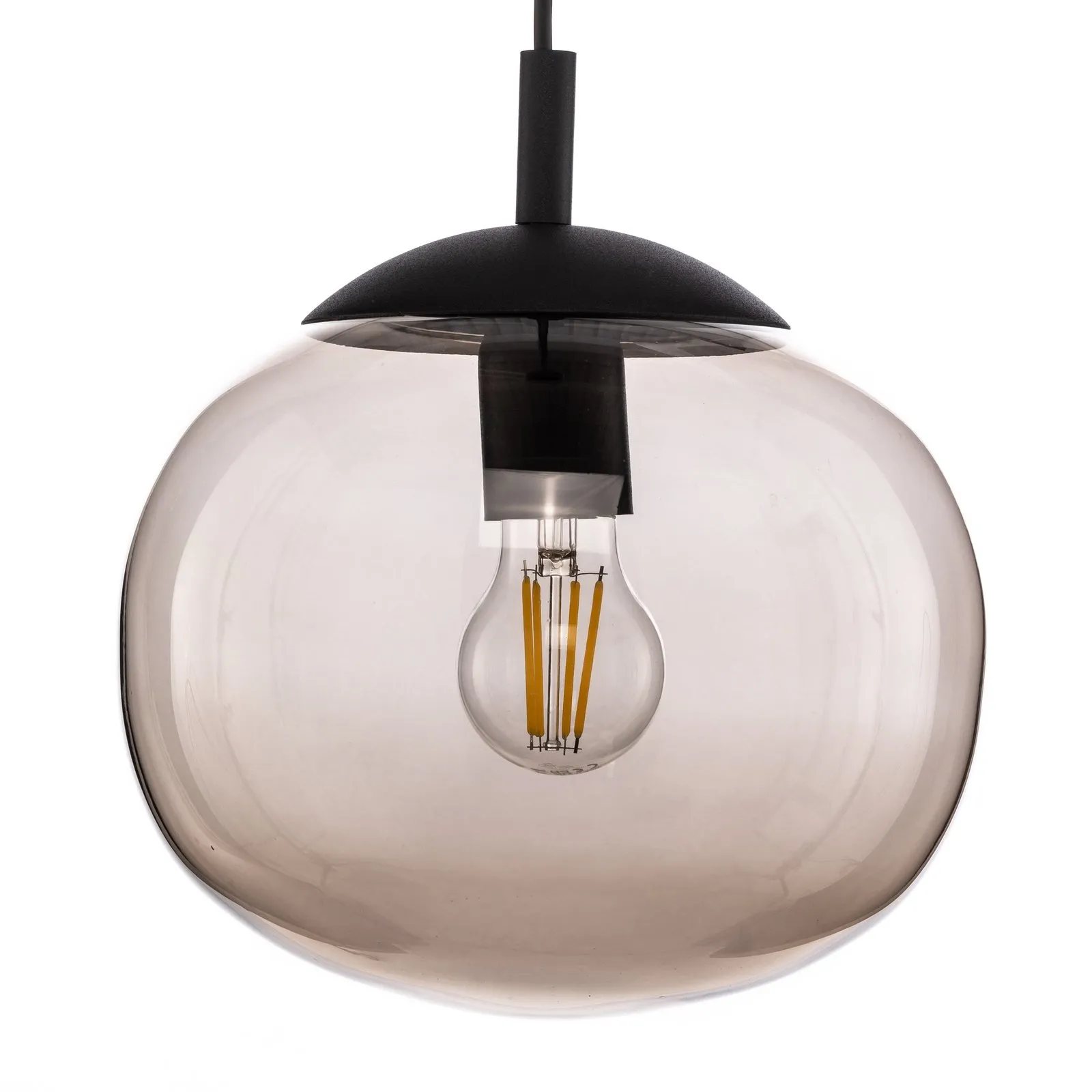 Lampada a sospensione Vibe, vetro marrone-trasparente, Ø 25 cm
