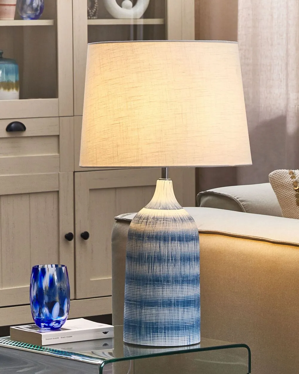 Lampada da tavolo GEORGINA Ceramica Blu