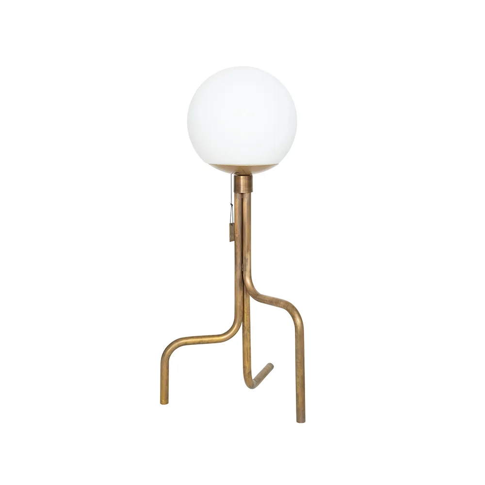Lampada da tavolo Strapatz.jf{font-size:18px}ottone grezzo/bianco opaco