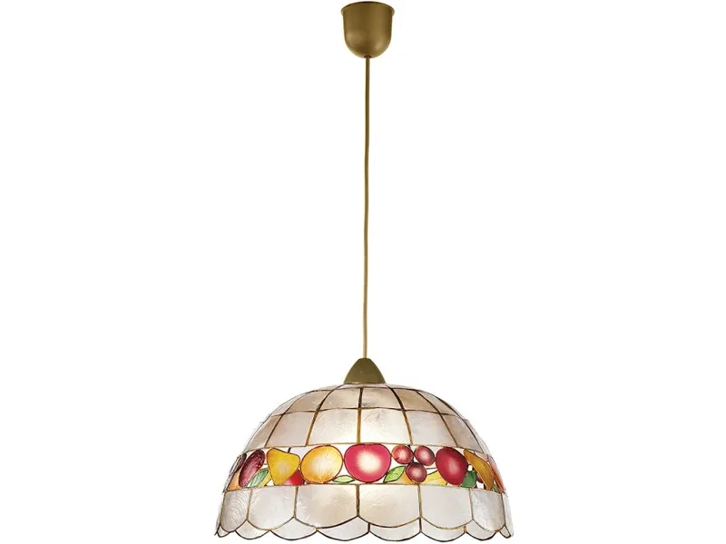 Lampadario a sospensione Aragona E27 da 60W madreperla multicolore Ø 40x120 cm