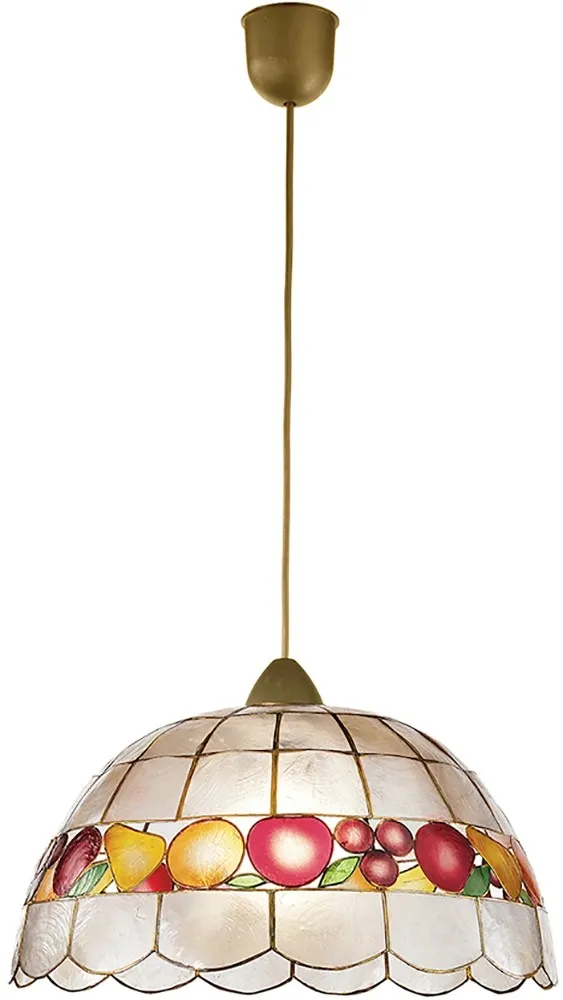 Lampadario a sospensione Aragona E27 da 60W madreperla multicolore Ø 40x120 cm