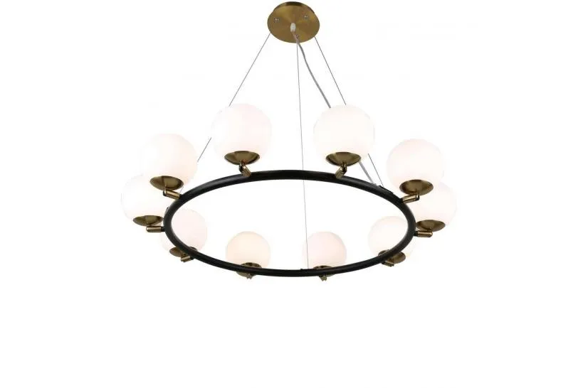 Lampadario a sospensione di design moderno MODICA W10 Nero Ottone