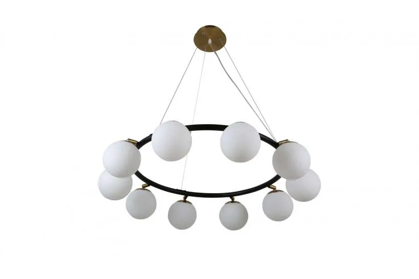 Lampadario a sospensione di design moderno MODICA W10 Nero Ottone