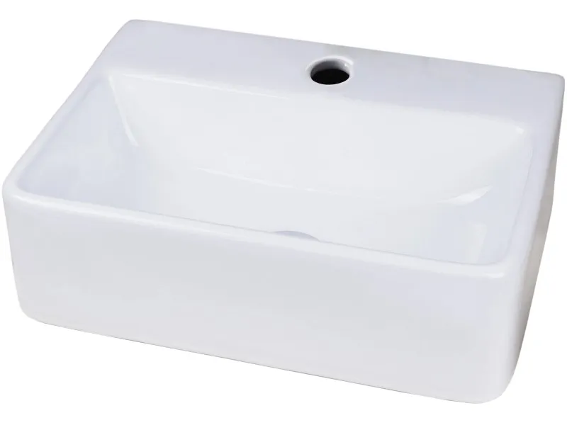 Lavabo rettangolare appoggio/sospeso Cosenza 33,5 cm x 29 cm x 12 cm