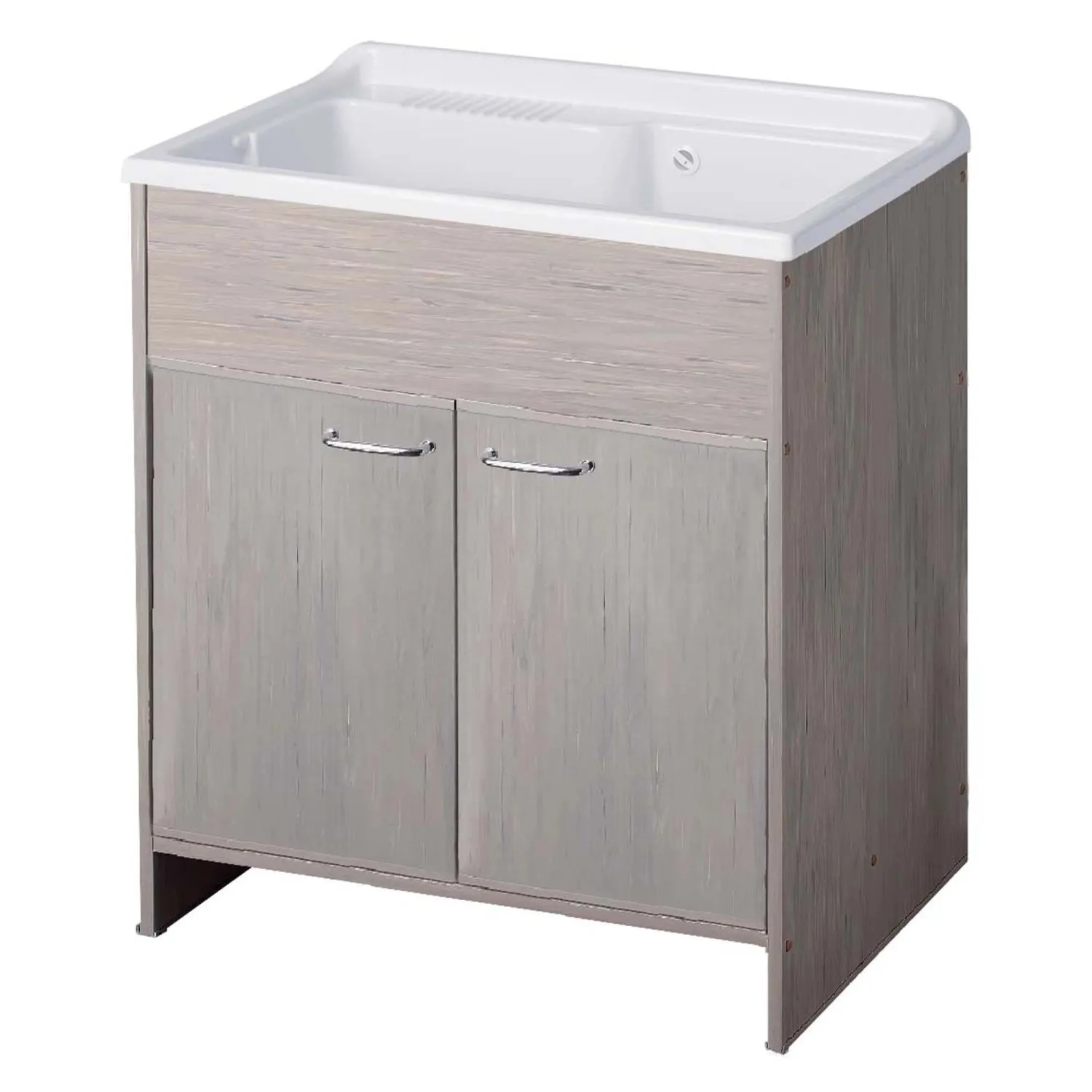 Lavatoio in kit per esterni effetto rovere 80x50 cm con ante