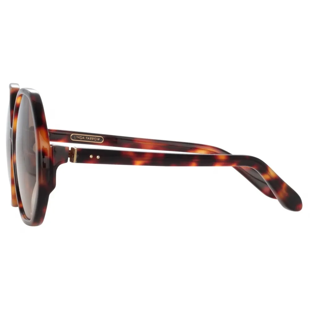 Linda Farrow - Occhiali da Sole Paloma Hexagon in Tartaruga - LFL1415C2SUN - Linda Farrow Eyewear