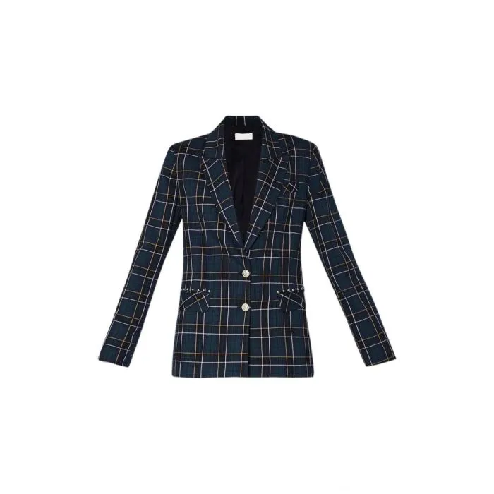 Liu Jo Blazer Check Con Borchie Verde/blu