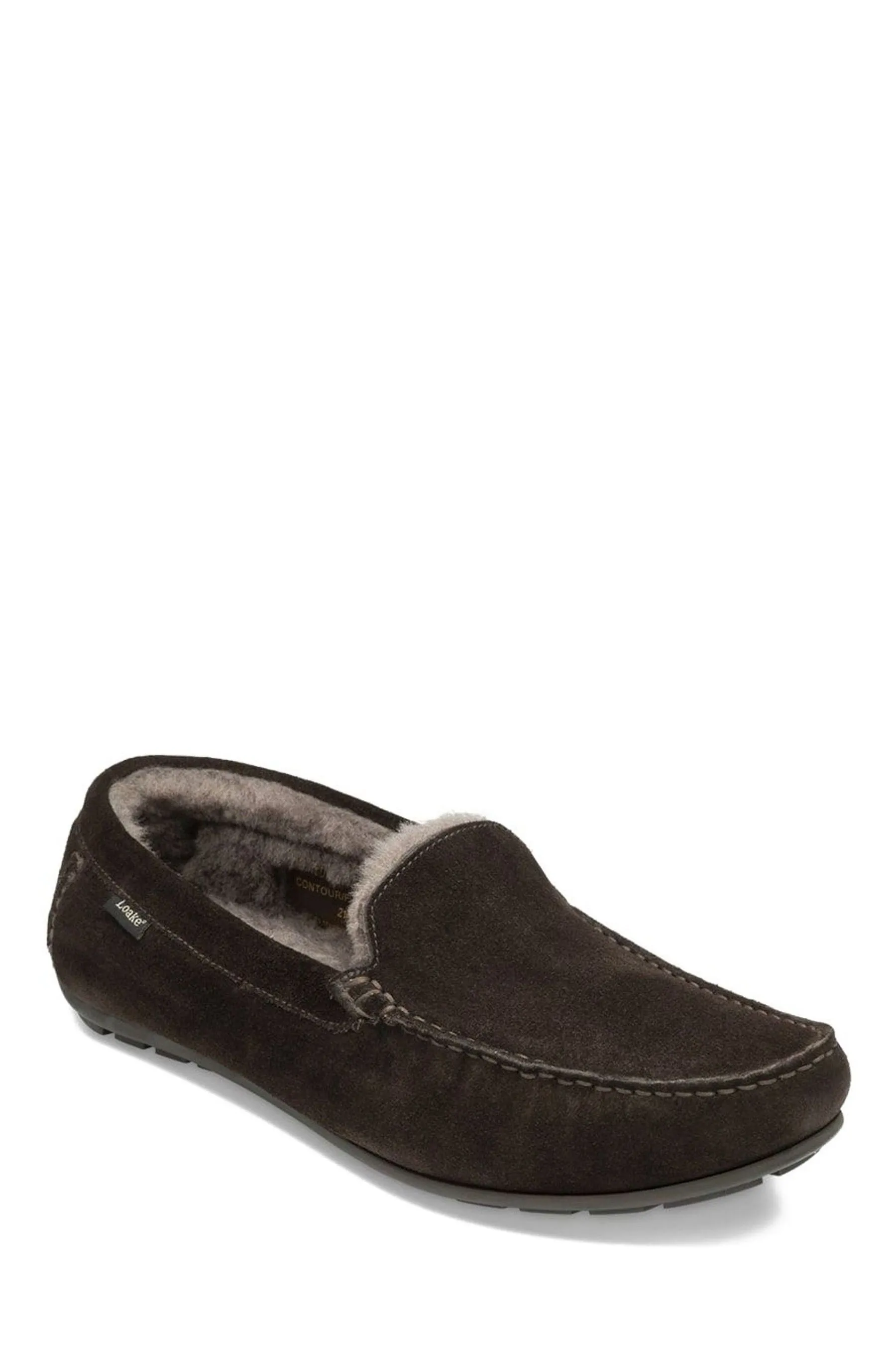 Loake Pantofole con grembiule foderato in shearling di pelle scamosciata