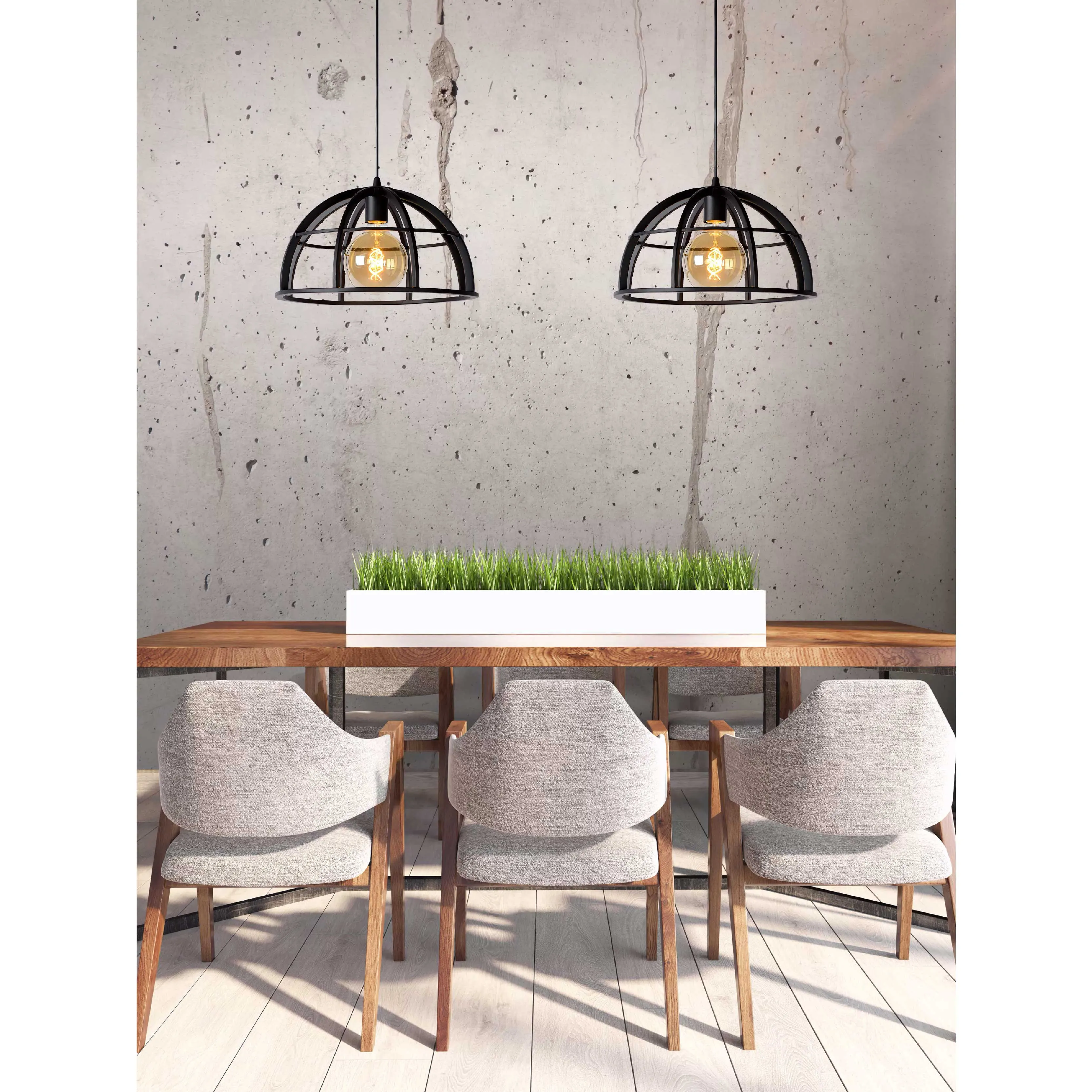 Lucide  Lampada a sospensione lineare con due diffusori in metallo dal design moderno Dikra - 60W